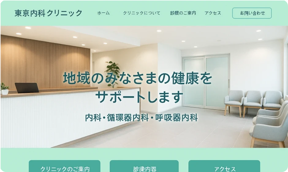 東京内科クリニックのサイトサンプル