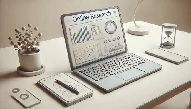 Laptop doing research