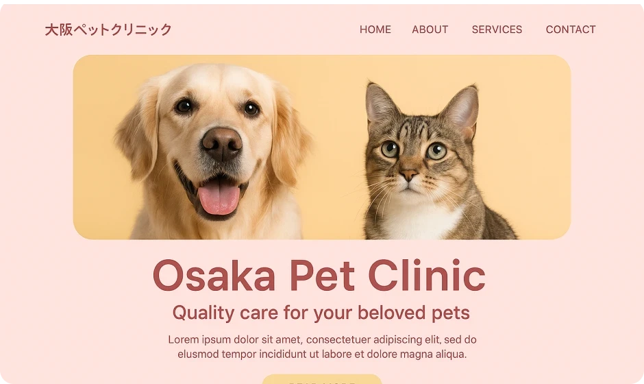 大阪ペットクリニックのサイトサンプル
